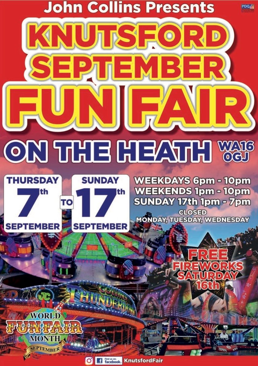 poster advertising Knutsford September Fun Fair